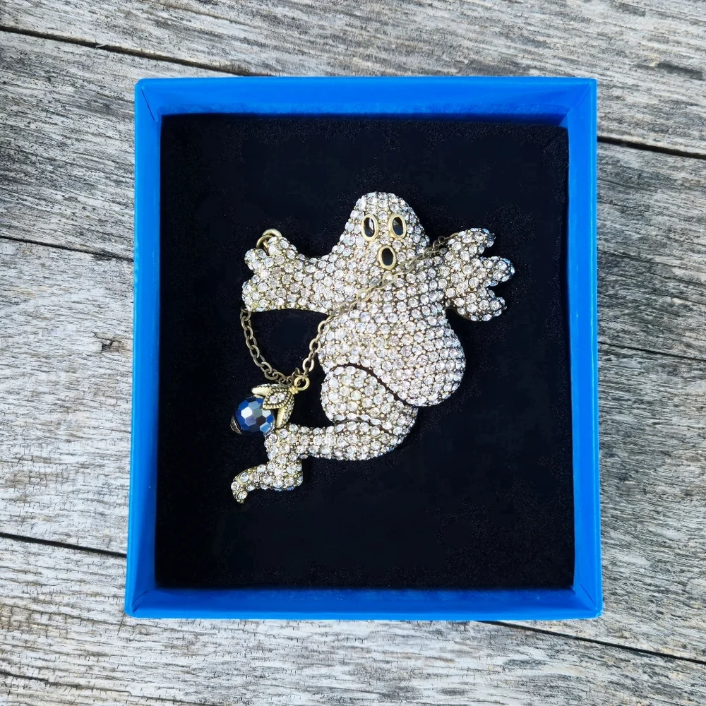SOLD****Heidi Daus Spooktacular Ghost Designer Signed Brooch Pin original box ๐ป - Picture 2 of 11